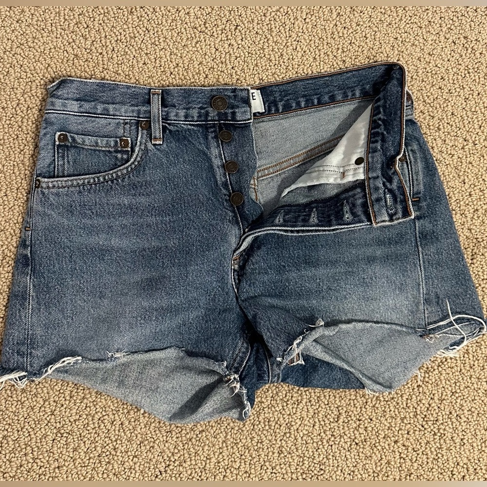 Agolde Parker denim blue jean shorts